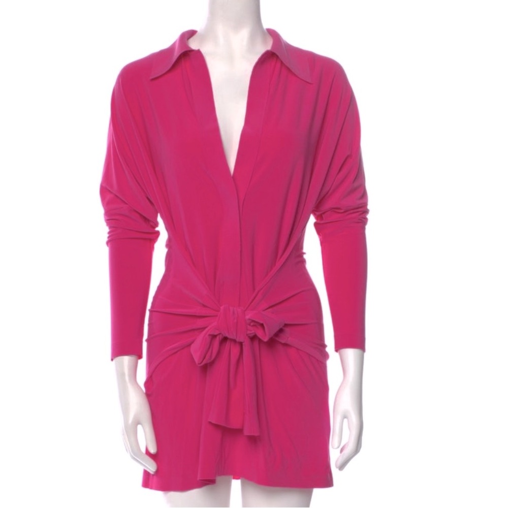 Norma Kamali Fuchsia Long Sleeve Fitted Dress. New without tags!